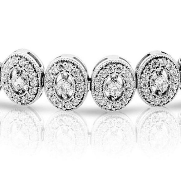 Sparkling 7 Carats Round Brilliant Diamonds Tennis - Picture 1 of 2